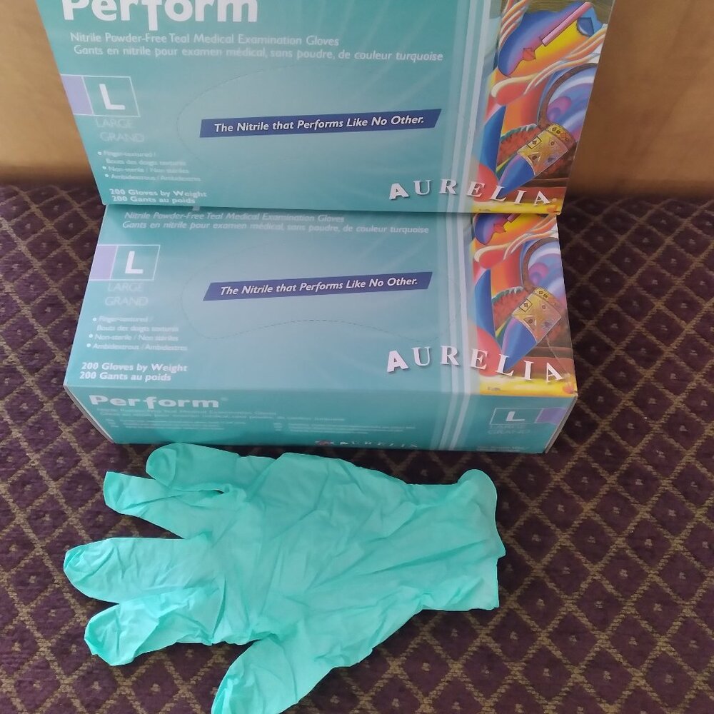 Nitrile Powder-Free Medical Examination Gloves, 2 Boxes, Size - L
